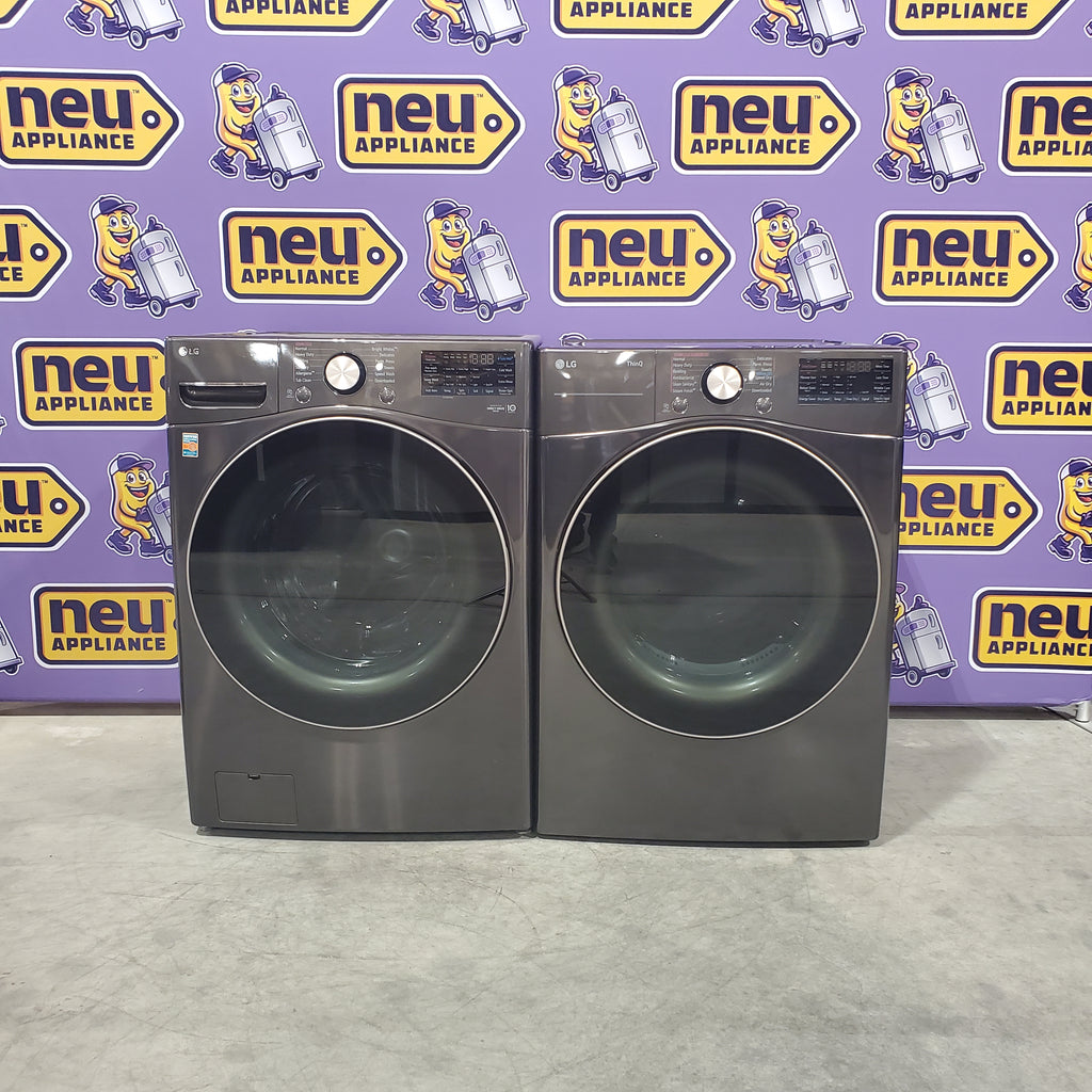 Pictures of LG Smart Front Load 4.5 Cu. Ft. Washer with TurboWash 360 Technology WM4000HBA - Scratch & Dent (Minor) and LG Smart Wi-Fi Enabled Front Load Electric 7.4 Cu. Ft. Dryer with TurboSteam and Built-In Intelligence 16034 - DLEX4000B - Scratch & Dent (Minor) - Neu Appliance Outlet - Discount Appliance Outlet in Austin, Tx
