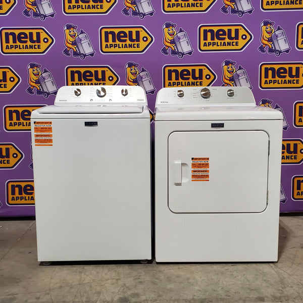 Maytag 4.5 cu. ft. Capacity Top Load Washer with Power™ Agitator and Deep Fill MVW4505MW - Scratch & Dent (Minor) and Maytag 7.0 cu. ft. Capacity Top Load Electric Wrinkle Prevent Dryer 16047 - MED4500MW - Scratch & Dent (Minor)