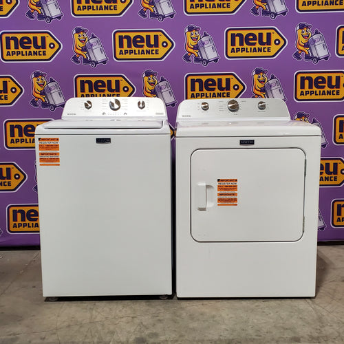 Maytag 4.5 cu. ft. Capacity Top Load Washer with Power™ Agitator and Deep Fill MVW4505MW - Scratch & Dent (Minor) and Maytag 7.0 cu. ft. Capacity Top Load Electric Wrinkle Prevent Dryer 16047 - MED4500MW - Scratch & Dent (Minor)