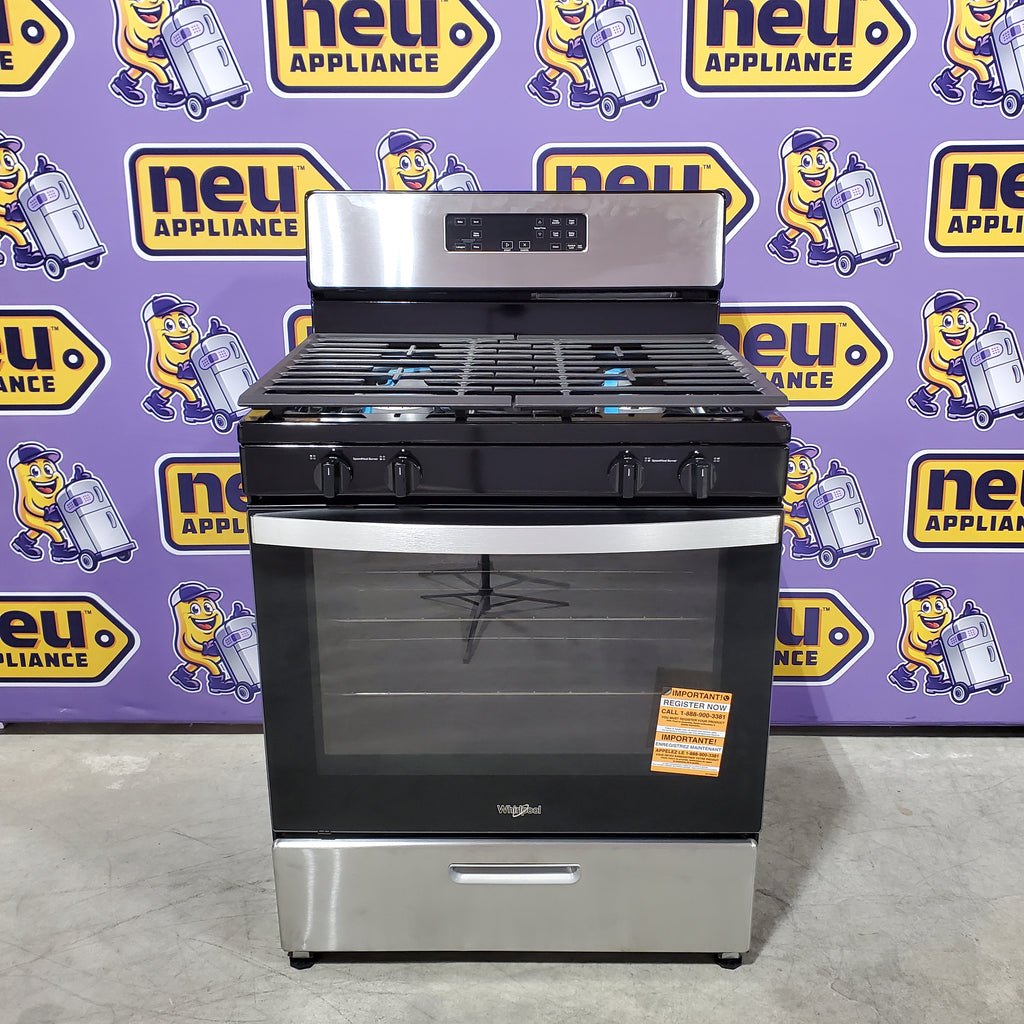 Pictures of Whirlpool 5.1 Cu. Ft. Freestanding Gas Range with Broiler Drawer and Two Speed Heat Burners in Stainless Steel 22131SD72 - WFG320M0MS - Scratch & Dent (Minor) - Neu Appliance Outlet - Discount Appliance Outlet in Austin, Tx