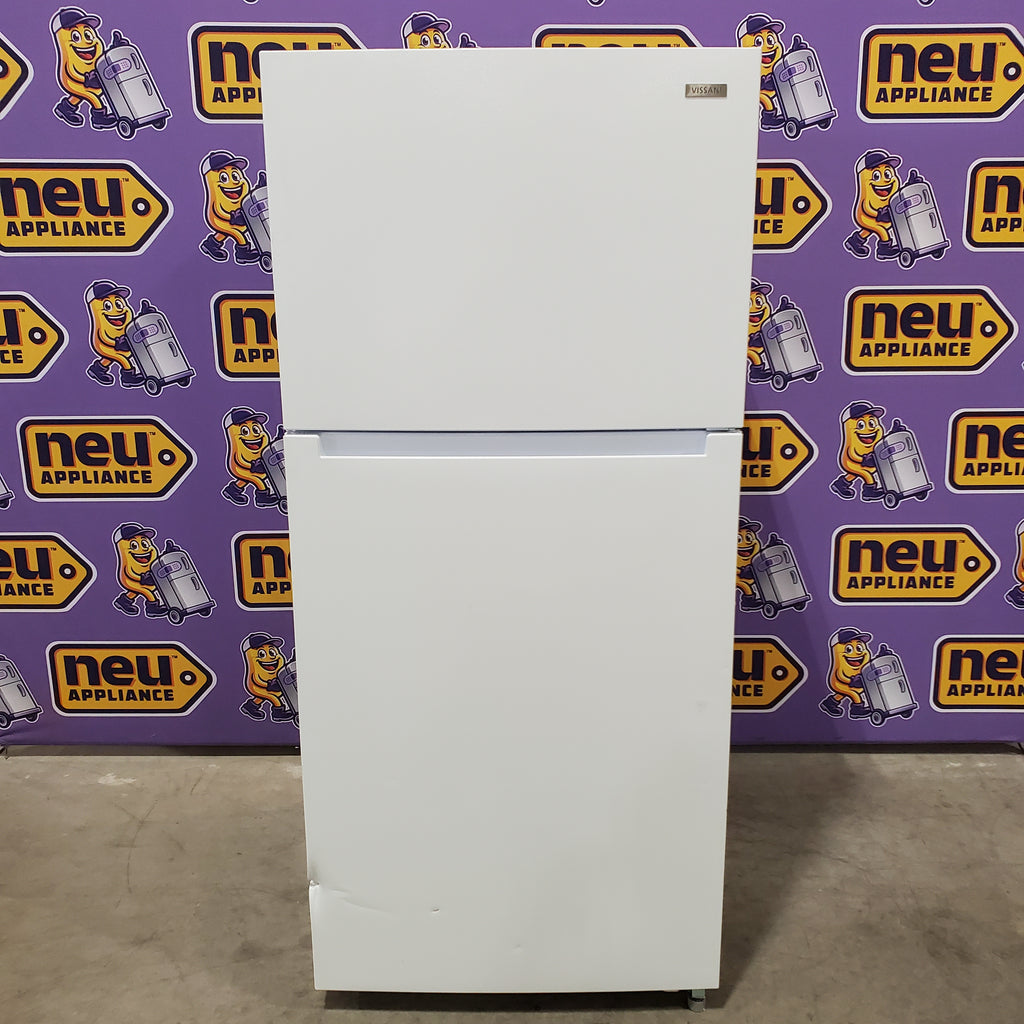 Pictures of Vissani 18.1 cu. ft. Top Freezer Refrigerator with Adjustable Glass Shelving in White, Garage Ready 25137SD702 - MDTF18WHR5 - Scratch & Dent (Major) - Neu Appliance Outlet - Discount Appliance Outlet in Austin, Tx