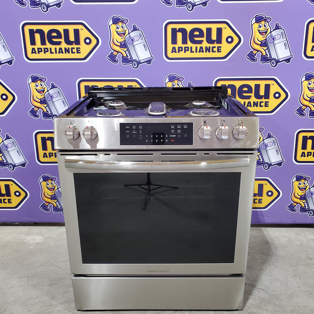 Pictures of Frigidaire Gallery 5 burners 5.1-cu ft Air Fry Convection Oven Freestanding Natural Gas Range in Stainless Steel 20531SD518- GCFG3059BF - Scratch & Dent (Minor) - Neu Appliance Outlet - Discount Appliance Outlet in Austin, Tx
