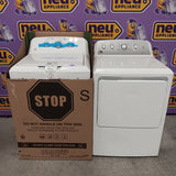GE White Top Load 4.0 Cu. Ft. Capacity Washer with Stainless Steel Wash Basket GTW325ASWWW - New in Box and GE White Electric Aluminized Alloy Drum 7.2 Cu. Ft. Dryer with Sensor Dry and Extended Tumble 16238 - GTD45EASJWS - Certified Refurbished
