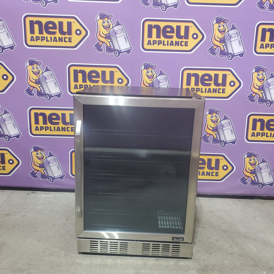 NewAir 23.5-in W 177 -Can Capacity Stainless Steel Built-in/Freestanding Indoor Beverage Refrigerator with Glass Door ABR-1770 - Scratch & Dent (Minor)