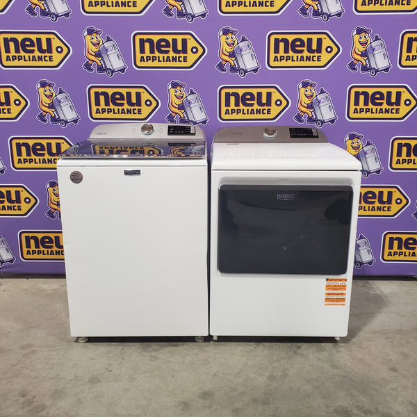 Maytag 4.7 cu. ft. Top Load Washing Machine with Extra Power and Deep Fill Option MVW6230RHW - Certified Refurbished and Maytag 7.4 Cu. Ft. Top Load Electric Dryer with Extra Power and Advanced Moisture Sensing 16108 - MED6205RW - Open Box