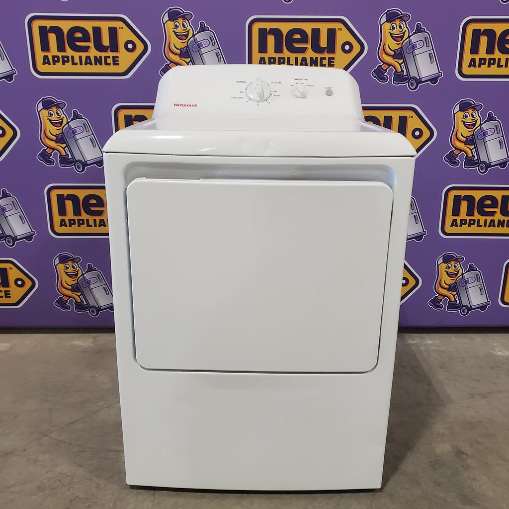 Pictures of Hotpoint 6.2 cu. ft. Capacity Electric Dryer with Up To 120 ft. Venting and Shallow Depth 25131SD300 - HTX26EASWWW - Scratch & Dent (Moderate) - Neu Appliance Outlet - Discount Appliance Outlet in Austin, Tx