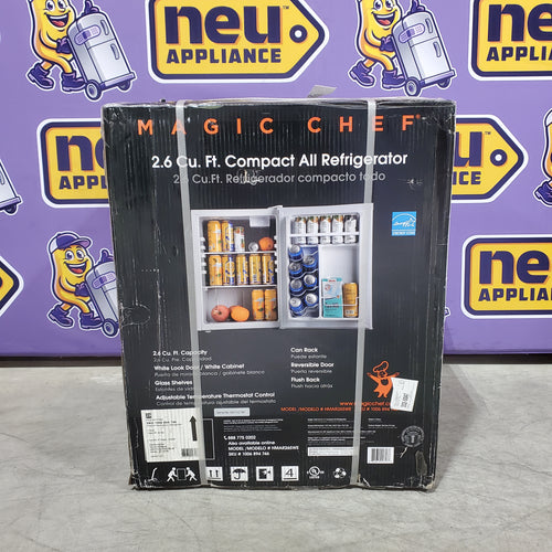Magic Chef 2.6 cu. ft. Mini Fridge in White without Freezer in White 251310SD897 - HMAR265WE - New in Box