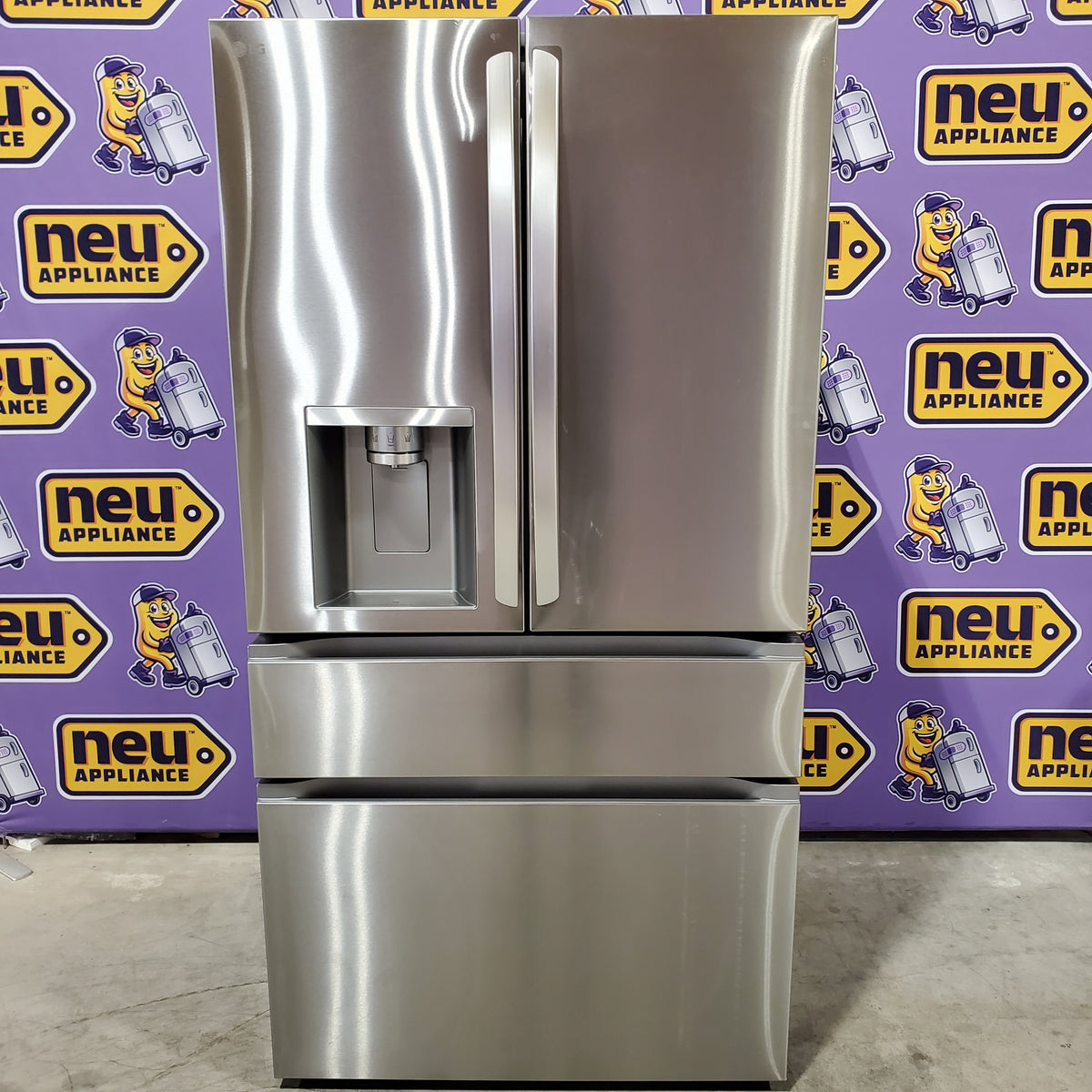 LG 29 cu. ft. Smart Standard-Depth MAX™ 4-Door French Door Refrigerator with Full-Convert Drawer™ in Print Proof Stainless Steel 22134SD232 - LF29H8330S - Scratch & Dent (Moderate)