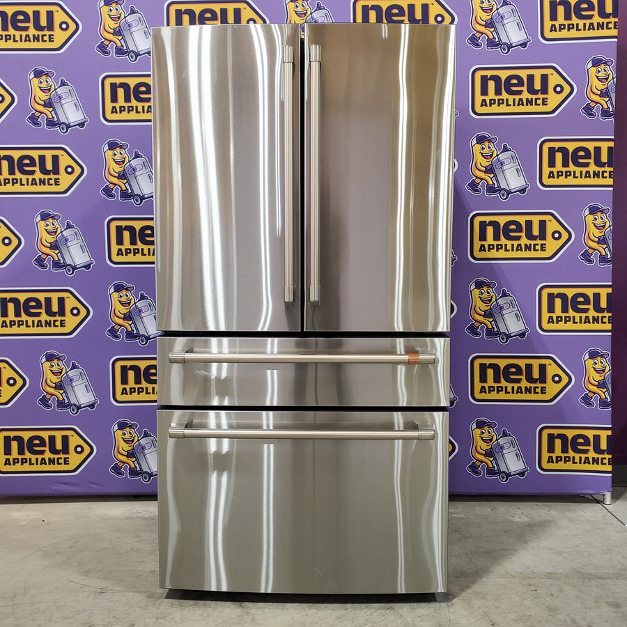 Cafe Standard-Depth 28.7-cu ft 4 -Door Smart Compatible French Door Refrigerator with Ice Maker with Water Dispenser
