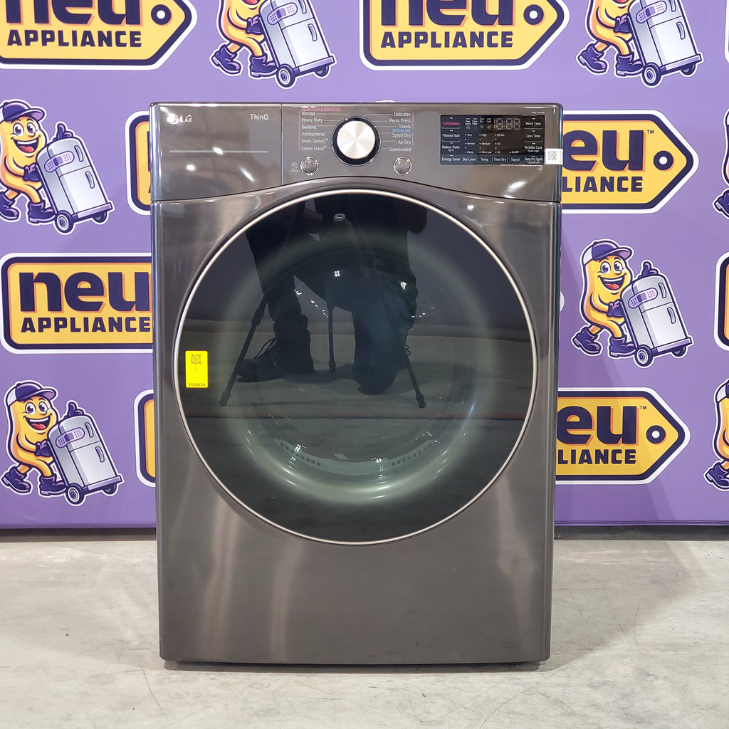 Pictures of LG Black Steel 4.5 Cu. Ft. Front Load Washer with TurboWash360 WM4000HBA - New in Box and LG Black Steel Smart Wi-Fi Enabled Front Load Electric 7.4 Cu. Ft. Dryer with TurboSteam and Built-In Intelligence DLEX4000B - Open Box - Neu Appliance Outlet - Discount Appliance Outlet in Austin, Tx