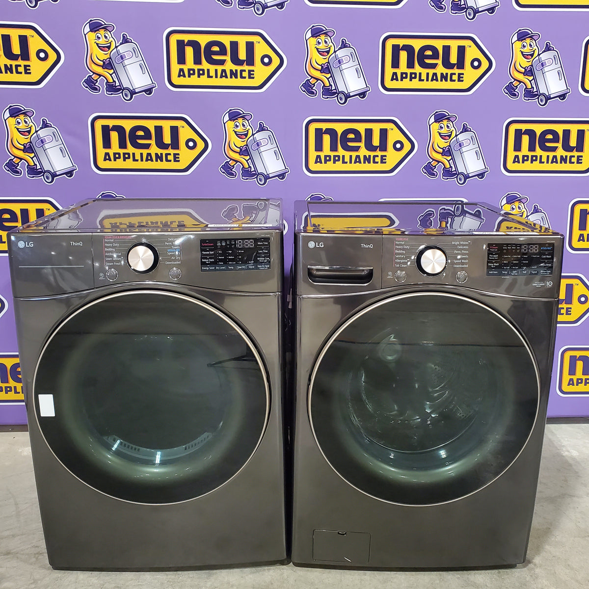 LG Front Load 4.5 Cu. Ft. Washer with TurboWash 360 Technology WM4000HBA - Scratch & Dent (Minor) and LG Smart Wi-Fi Enabled Front Load Electric 7.4 Cu. Ft. Dryer with TurboSteam 16267 - DLEX4000B - Scratch & Dent (Minor)