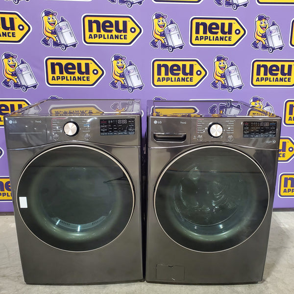 LG Front Load 4.5 Cu. Ft. Washer with TurboWash 360 Technology WM4000HBA - Scratch & Dent (Minor) and LG Smart Wi-Fi Enabled Front Load Electric 7.4 Cu. Ft. Dryer with TurboSteam 16267 - DLEX4000B - Scratch & Dent (Minor)