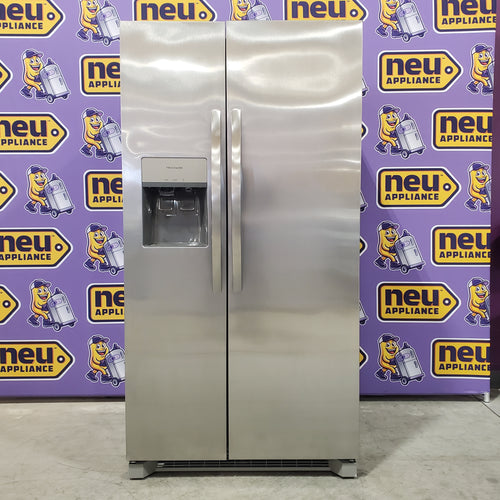 Frigidaire 25.6 cu. ft. ENERGY STAR Side by Side Refrigerator with Exterior Water and Ice Dispenser in Stainless Steel FRSS2623AS - Scratch & Dent (Moderate)