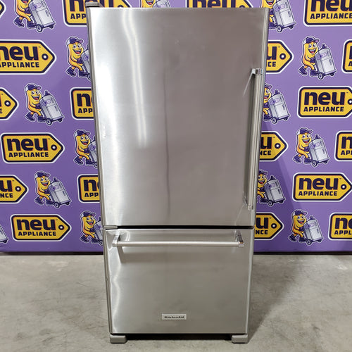 KitchenAid 18.7 cu. ft. Bottom Freezer Refrigerator in Stainless Steel 31133SD136 - KRBL109ESS - Scratch & Dent (Moderate)