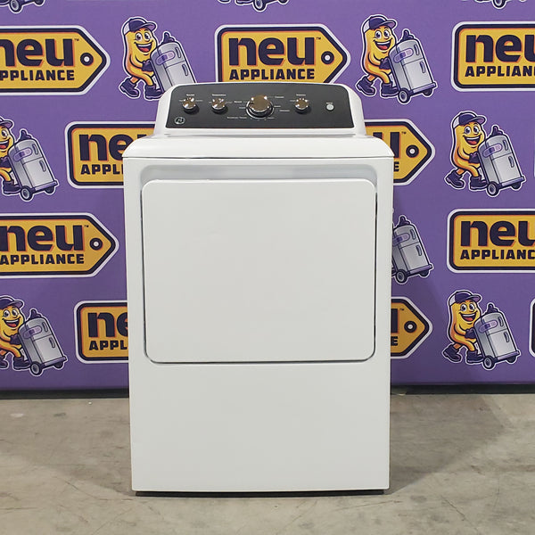 GE® 7.2 cu. ft. Capacity Electric Dryer with Spanish Control Panel and Up To 120 ft. Venting ETD48EASWWB - Scratch & Dent - Minor