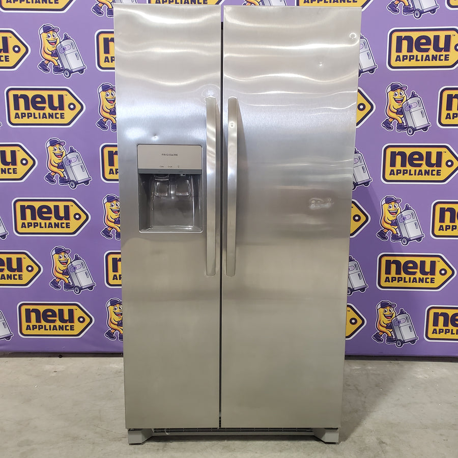 Frigidaire 25.6 cu. ft. ENERGY STAR Side by Side Refrigerator with Exterior Water and Ice Dispenser in Stainless Steel 20231SD263 - FRSS2623AS - Scratch & Dent (Minor)