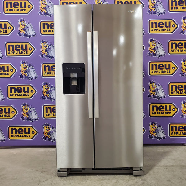 Whirlpool 36" Wide 24 cu ft Capacity Side By Side Refrigerator with Ice and Water Dispenser in Fingerprint Resistant Stainless Steel WRS315SDHZ - Open Box