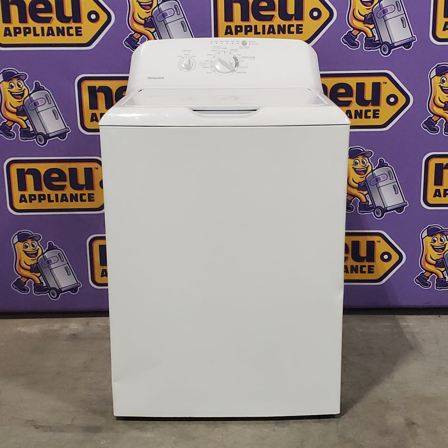 Hotpoint White Top Load 3.8 Cu. Ft. Washer with Stainless Steel Wash Basket 1CR05172 - HTW200ASKWW - Certified Refurbished