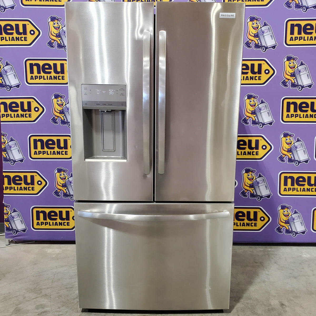 Frigidaire 27.8 cu. ft. 3 Door French Door Refrigerator with Exterior Water and Ice Dispenser 22136SD341 - FRFS2823AS - Scratch & Dent (Moderate)