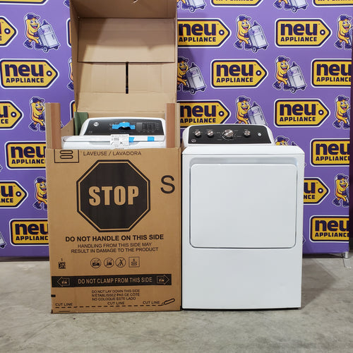 GE 4.5 cu. ft. Capacity Washer with Water Level Control GTW585BSVWS - New in Box and GE 7.2 cu. ft. Capacity Electric Dryer with Up To 120 ft. Venting and Extended Tumble  16028 - GTD48EASWWB - Certified Refurbished