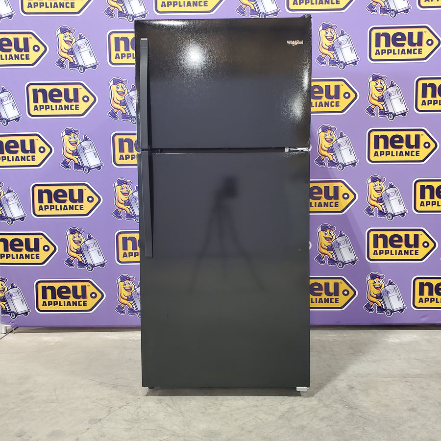 Whirlpool 30-inch 18 Cu. Ft. Wide Top Freezer Refrigerator in Black WRT108FFDB - Open Box