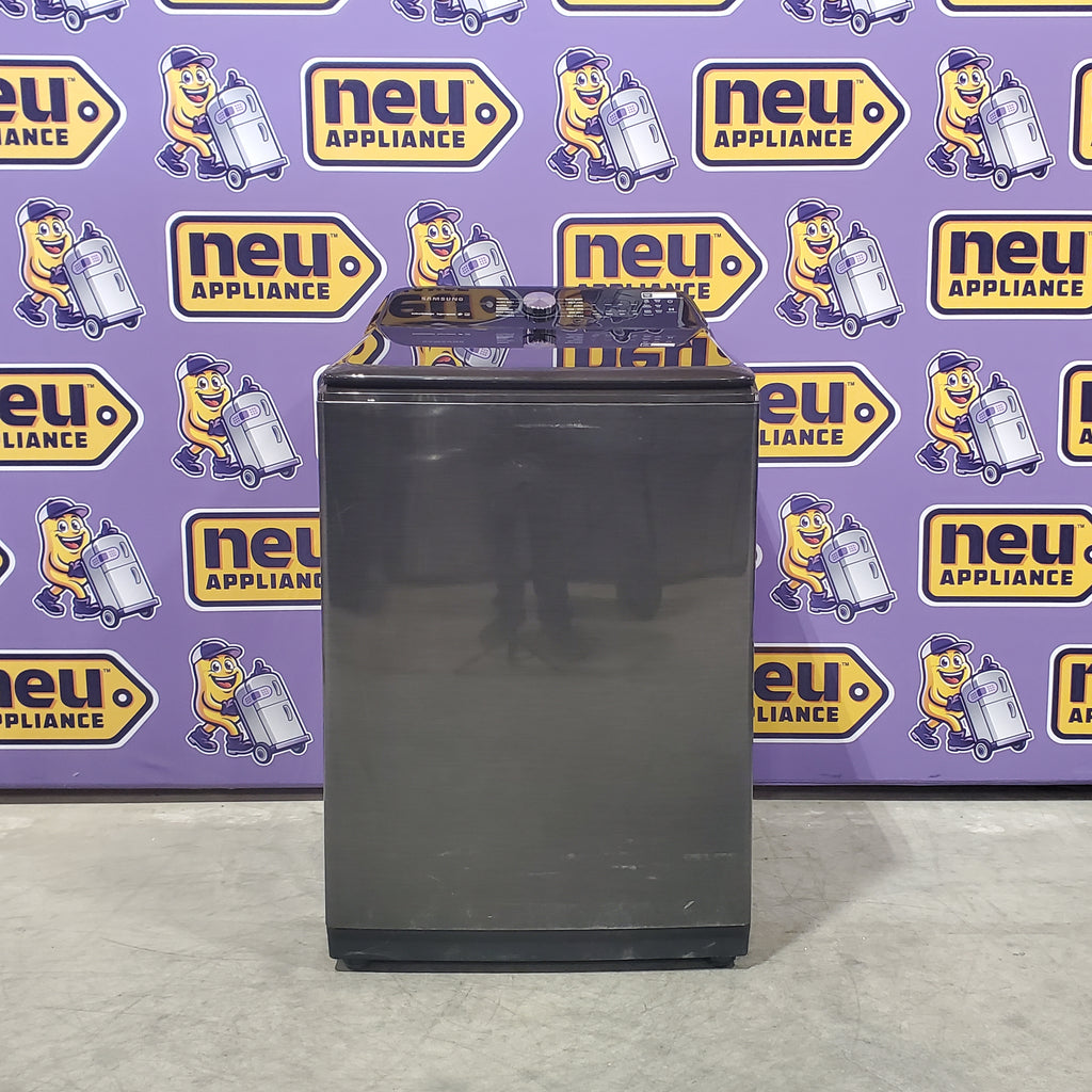 Pictures of Samsung 5.0 cu. ft. Energy Star Top Load Washer with Active Water Jet in Black Stainless Steel 1CR03192 - WA50R5400AV - Certified Refurbished - Neu Appliance Outlet - Discount Appliance Outlet in Austin, Tx