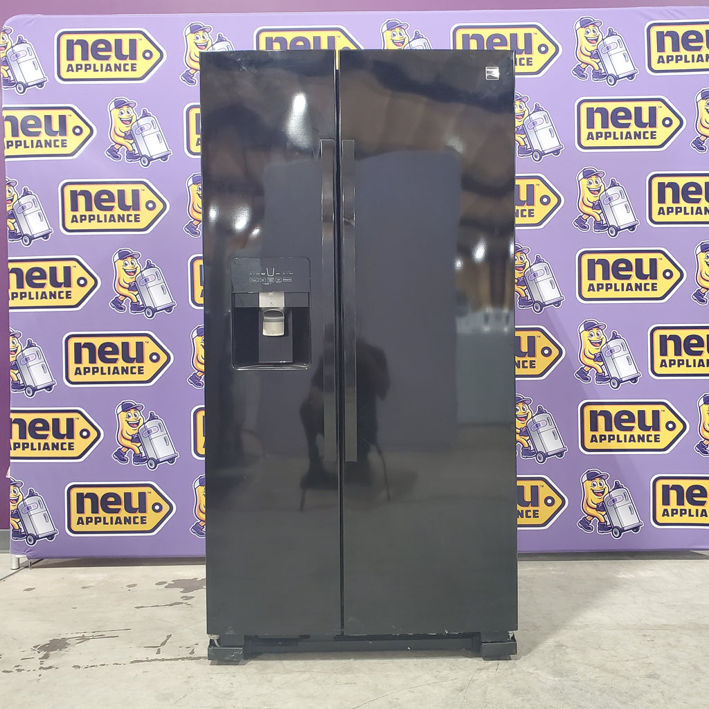 Pictures of Kenmore Black Side by Side Refrigerator with Crushed/Cubed Ice Dispenser and Water Dispenser 106.5111971 - Scratch and Dent (Minor) - Neu Appliance Outlet - Discount Appliance Outlet in Austin, Tx