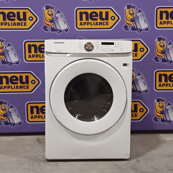 Samsung 7.5 cu. ft. Front Load Electric Dryer with Smart Care in White DVE45T6000W - Scratch and Dent (Moderate)