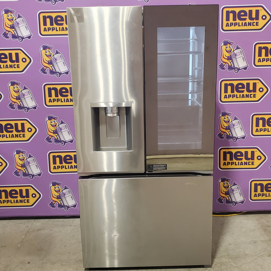 LG 26 cu. ft. Counter-Depth French Door Refrigerator in Stainless Steel with Mirror InstaView™ LRYKC2606S - Scratch & Dent (Minor)