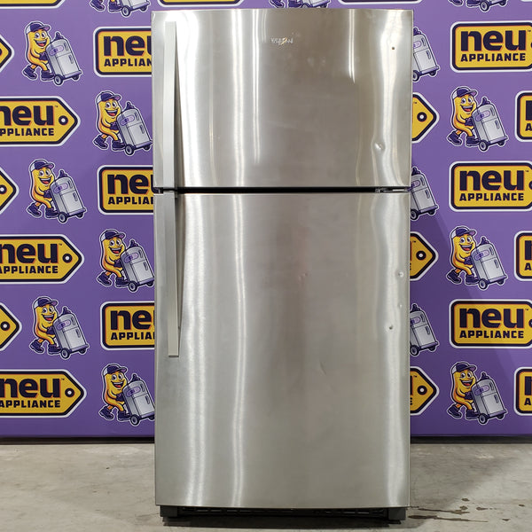 Whirlpool Monochromatic Stainless Steel Top Freezer 33 Inch Wide 21 Cu. Ft. Refrigerator with LED Interior Lighting WRT511SZDM - Scratch and Dent (Minor)