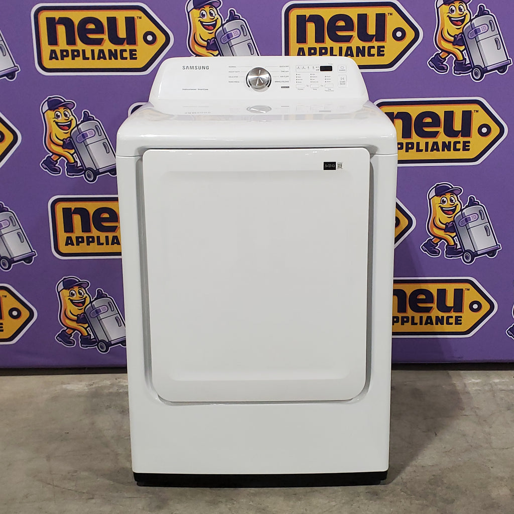 Pictures of Samsung 4.5 cu. ft. Top Load Washer with Vibration Reduction Technology+ in White WA45T3200AW - Scratch & Dent (Minor) and Samsung 7.2 cu. ft. Electric Dryer with Sensor Dry in White 16127 - DVE45T3200W - Open Box - Neu Appliance Outlet - Discount Appliance Outlet in Austin, Tx