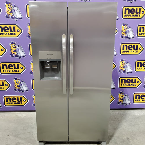 Frigidaire 25.6-cu ft ENERGY STAR Side-by-Side Refrigerator with Ice Maker in Fingerprint Resistant Stainless Steel 22131SD101 - FRSS26L3AF - Scratch & Dent (Minor)