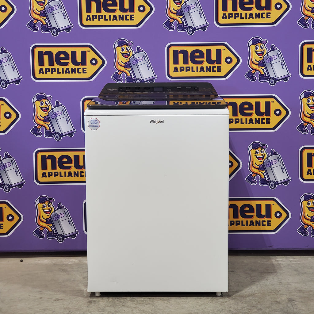 Pictures of Whirlpool High Efficiency Agitator Large Top-Load Washer in White WTW5105HW - Scratch & Dent (Minor) and Whirlpool 7.4 cu. ft. Electric Dryer with Hamper Door WED8127LW - Scratch & Dent (Minor) - Neu Appliance Outlet - Discount Appliance Outlet in Austin, Tx