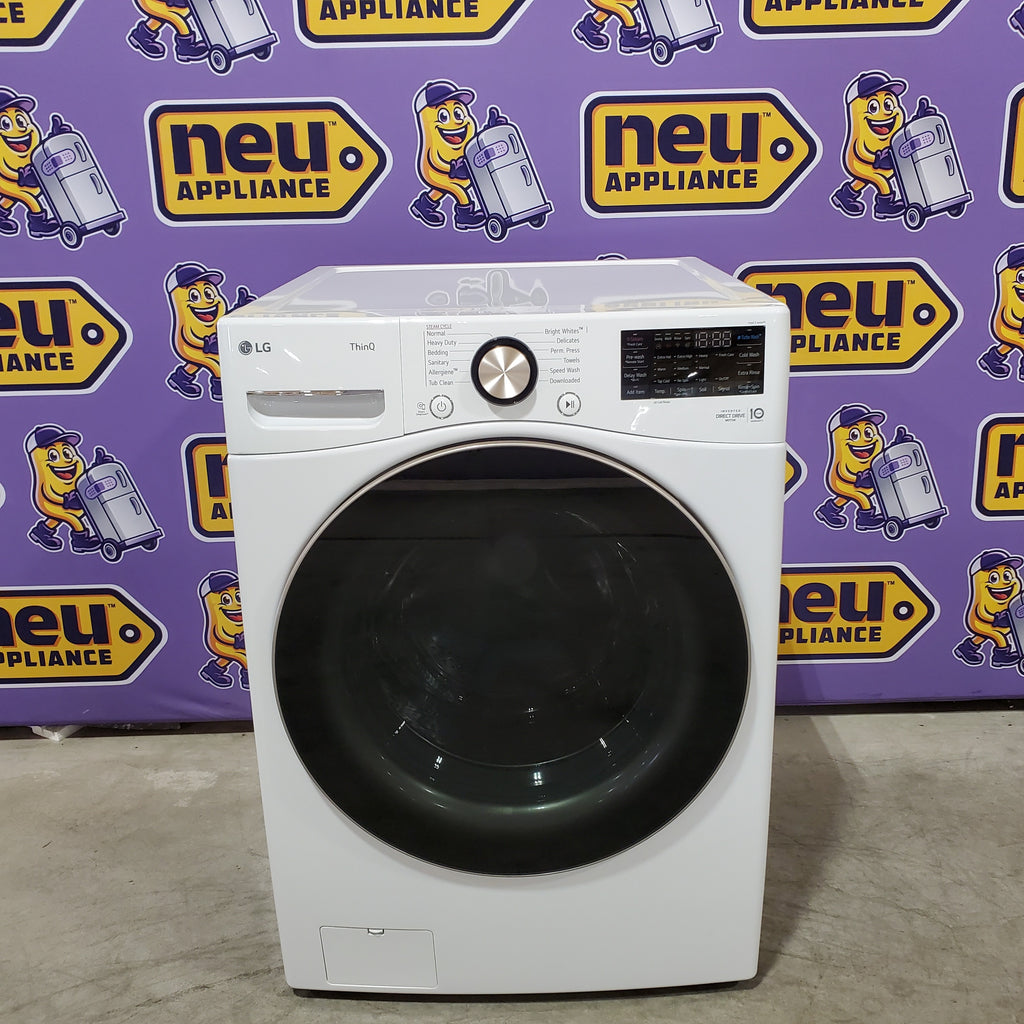 LG 4.5 cu. ft. Front Load Washer with Steam and Built-In Intelligence in White 22133SD176 - WM4000HWA - Scratch & Dent (Minor)