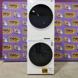 Pictures of Samsung Bespoke White AI Laundry Hub with 4.6 Cu. Ft. Washer with Steam Wash and 7.3 Cu. Ft. Dryer WH46DBH100EWA3 - Scratch and Dent (Minor) - Neu Appliance Outlet - Discount Appliance Outlet in Austin, Tx