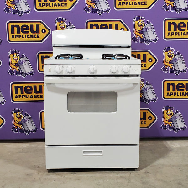 Hotpoint White Freestanding Gas 30 Inch Range with Heavy Steel Grates RGBS3300RWW - Scratch and Dent (Minor)