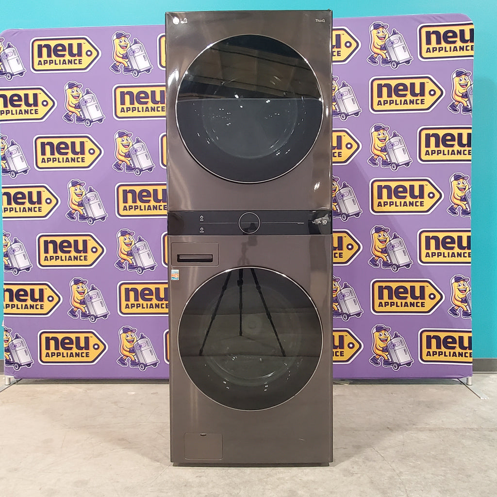 Pictures of Black Steel ENERGY STAR LG WashTower Stacked Laundry Center with 4.5 cu. ft. Washer and 7.4 cu. ft. Electric Dryer with Smart ThinQ Technology WKEX200HBA - Scratch & Dent - Minor - Neu Appliance Outlet - Discount Appliance Outlet in Austin, Tx