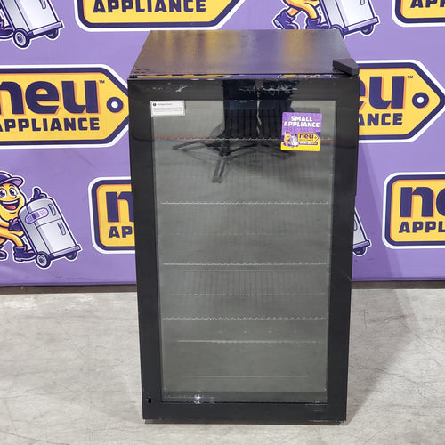 SIMZLIFE 17.7 in.W Single Zone 130-Cans Freestanding Beverage Refrigerator Cooler in Black, Reversible Door BR008-110SH