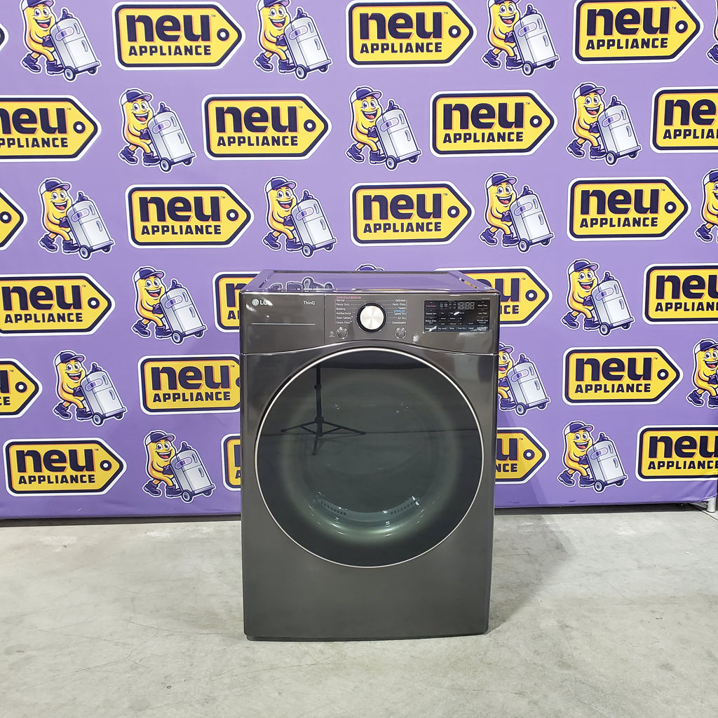 LG Black Steel Smart Wi-Fi Enabled Front Load Electric 7.4 Cu. Ft. Dryer with TurboSteam and Built-In Intelligence 6SD53 - DLEX4000B - Scratch & Dent (Minor)