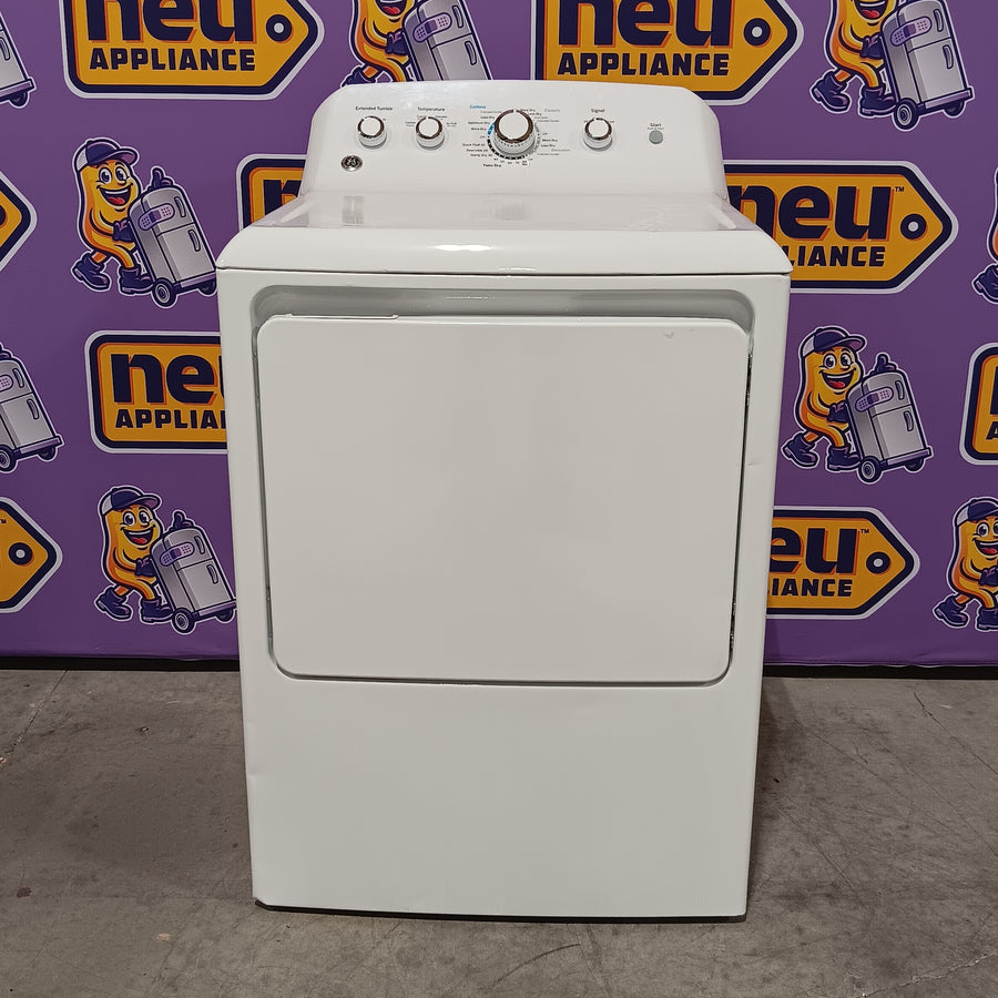 GE White Top Load 4.0 Cu. Ft. Capacity Washer with Stainless Steel Wash Basket GTW325ASWWW - New in Box and GE White Electric 7.2 Cu. Ft. Dryer with Aluminized Alloy Drum 16235 - GTD42EASJWW - Certified Refurbished