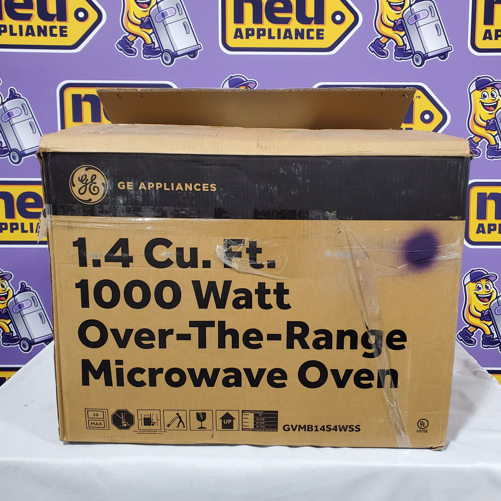 Pictures of GE 24 in. 1.4 cu. ft. Over-The-Range Microwave Oven in Stainless Steel with Sensor Cooking SA319 - GVMB14S4WSS - Open Box - Neu Appliance Outlet - Discount Appliance Outlet in Austin, Tx