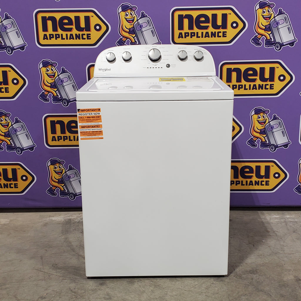 Pictures of Whirlpool Top Load 3.5 Cu. Ft. Washer with Deep Water Wash Option WTW4816FW - Open Box and Whirlpool Vented 7.0 Cu. Ft. Electric Dryer 16123 - WED4815EW - Open Box - Neu Appliance Outlet - Discount Appliance Outlet in Austin, Tx