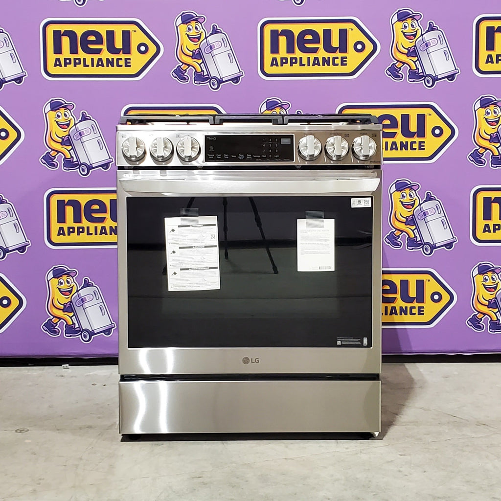 Pictures of LG Print Proof Stainless Steel 6.3 cu ft. Smart wi-fi Enabled ProBake Convection® InstaView® Gas Slide-In Range with Air Fry - 3SD692 - LSGL6335F - Open Box - Neu Appliance Outlet - Discount Appliance Outlet in Austin, Tx
