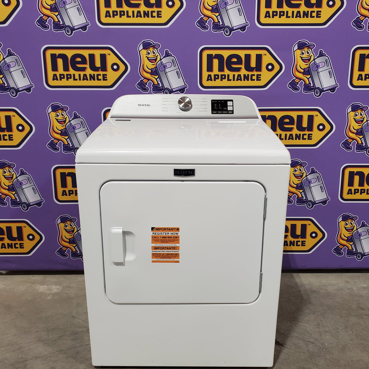 Maytag 7.0 cu ft Electric Dryer with Moisture Sensing and Quick Dry Cycle MED6200KW - Scratch & Dent (Minor)