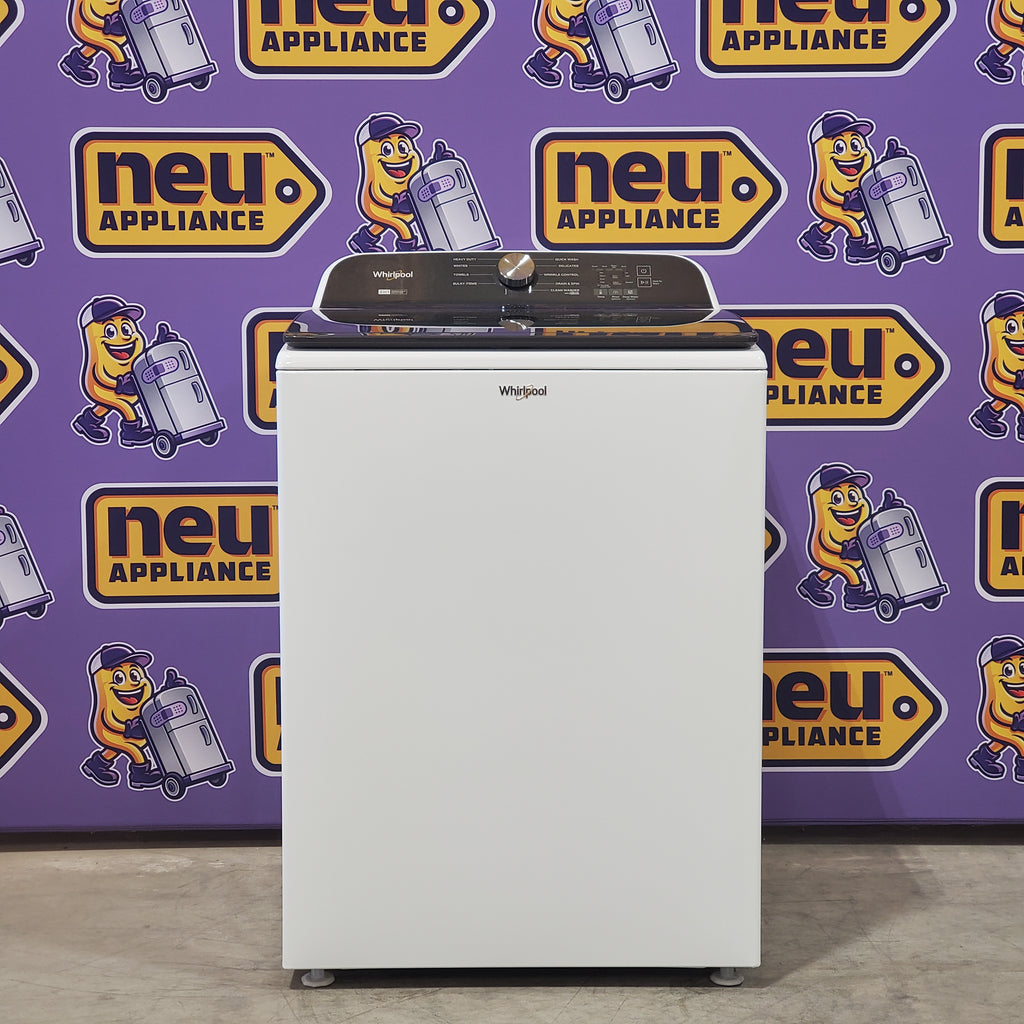 Pictures of 5.2–5.3 Cu. Ft. Whirlpool® Top Load Washer in White with Removable Agitator WTW6157PW - Open Box and 7.0 Cu. Ft. Whirlpool® Top Load Electric Dryer in White with Moisture Sensor WED6150PW - Open Box - Neu Appliance Outlet - Discount Appliance Outlet in Austin, Tx