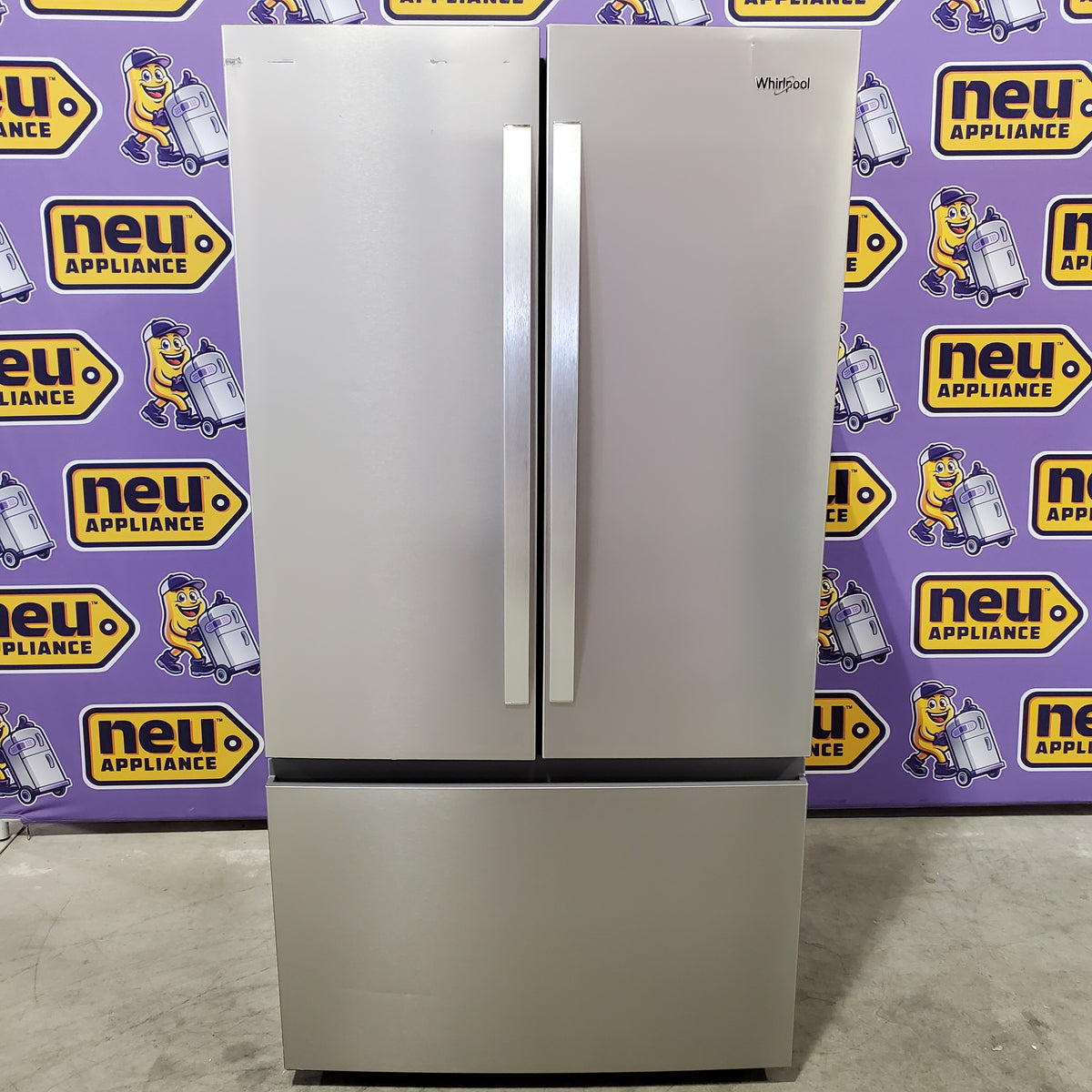 Whirlpool French Door 31 Cu. Ft. Refrigerator with Total Coverage Cooling in Fingerprint Resistant Stainless Steel WRFF3136SZ - Scratch & Dent (Major)