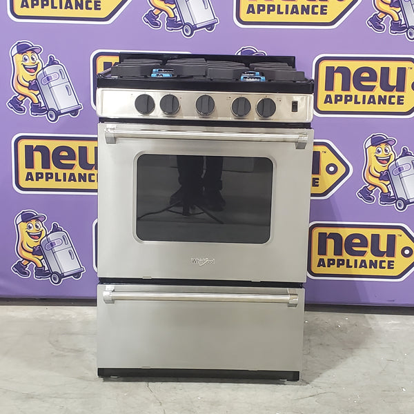 Whirlpool 24-inch Freestanding Gas Range with Sealed Burners in Stainless Steel WFG500M4HS - Scratch & Dent (Moderate)