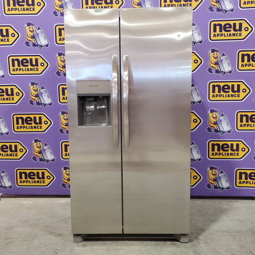 Frigidaire 25.6 cu. ft. ENERGY STAR Side by Side Refrigerator with Exterior Water and Ice Dispenser in Stainless Steel 4SD459 - FRSS2623AS - Scratch & Dent (Moderate)
