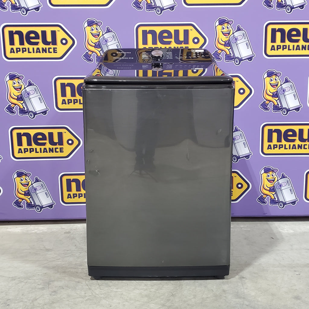 Pictures of Samsung 5.0 cu. ft. Energy Star Top Load Washer with Active Water Jet in Black Stainless Steel 1CR04034 - WA50R5400AV - Certified Refurbished - Neu Appliance Outlet - Discount Appliance Outlet in Austin, Tx