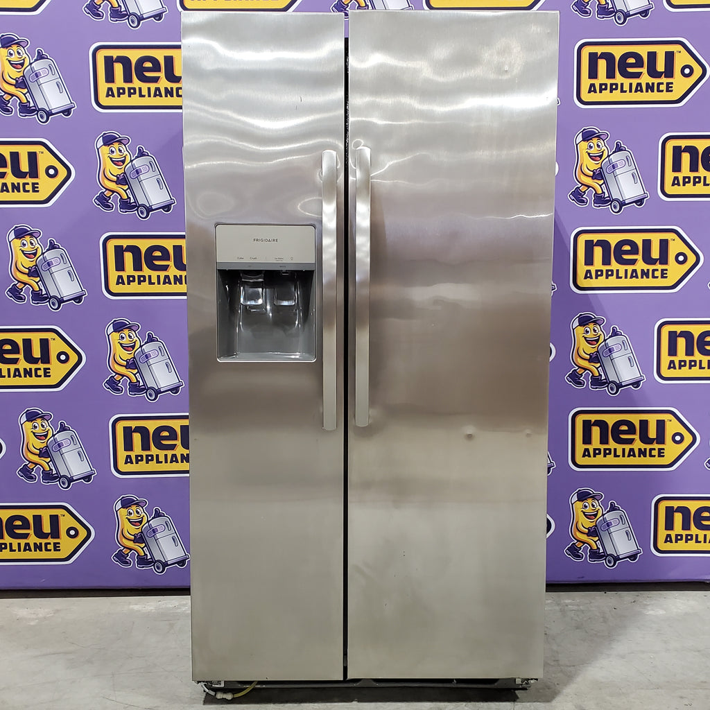 Pictures of Frigidaire 22 Cu. Ft. Counter-Depth Side-by-Side Refrigerator in Stainless Steel 3SD815 - FRSC2333AS - Scratch & Dent (Moderate) - Neu Appliance Outlet - Discount Appliance Outlet in Austin, Tx